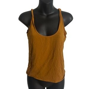 PARADE Women's Amber mustard colored Tank Top Scoop Neck Basic Layering Size M